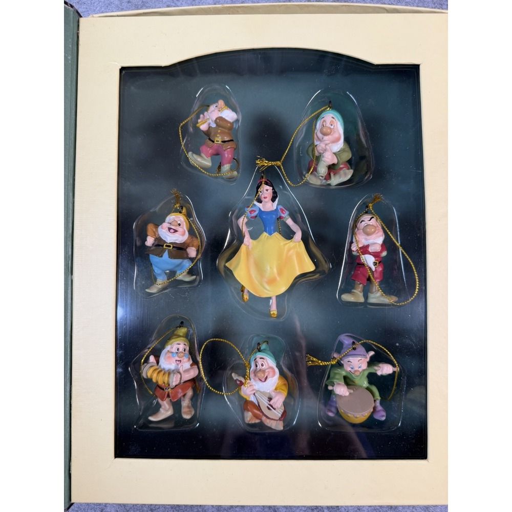 Disney Snow White Seven Dwarfs Storybook Christmas Ornament Set 8 Pc #14523